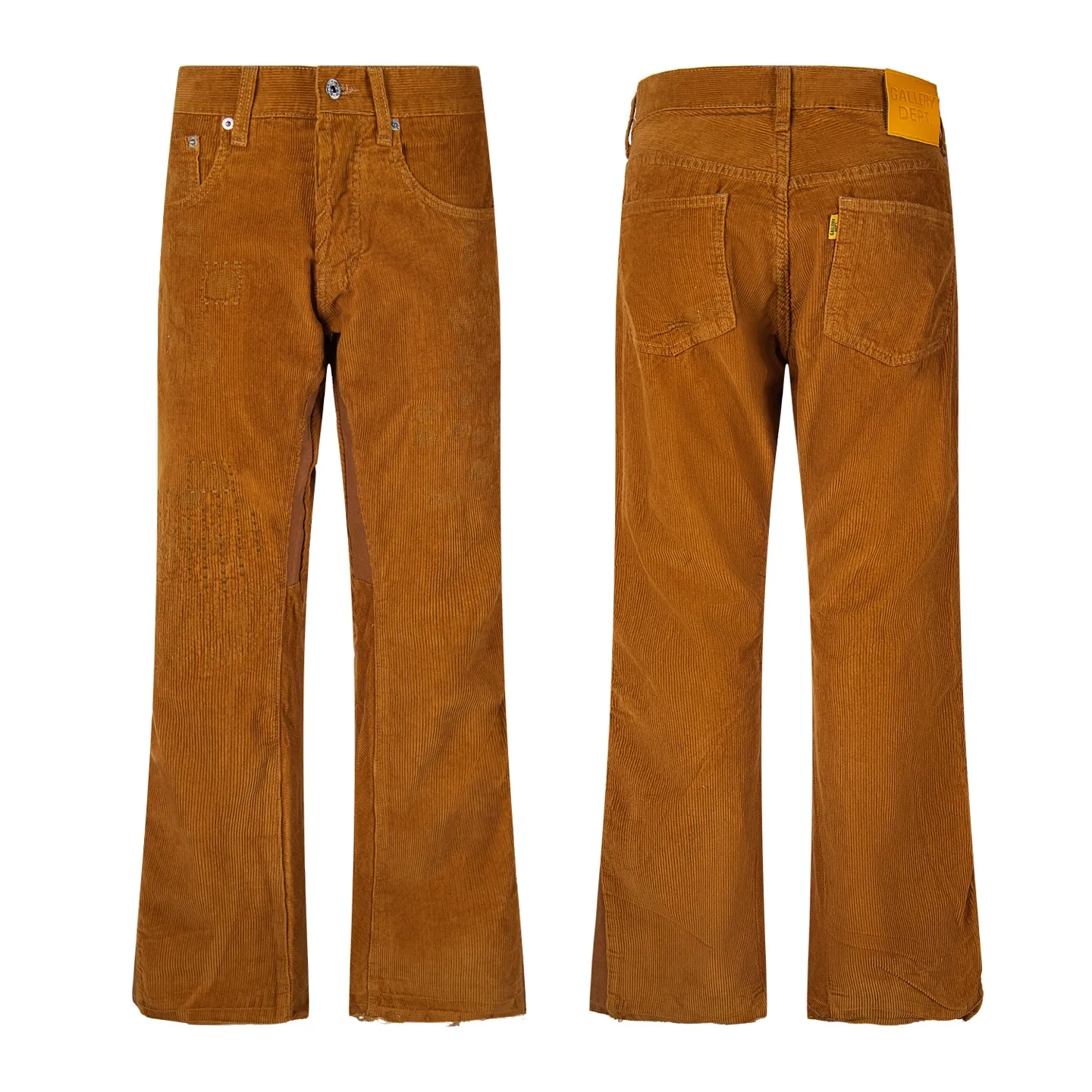 P240 Chrome Hearts Gallery 2025 corduroy spliced ​​multi-pocket couple bootcut jeans are a hot trend this season and are sought after by countless celebrities and fashionistas. The neat details of the cutting process add color to the playful fashion! The neat and meticulous design, and the well-fitting structure is unique. The upper body not only has outstanding recognition, but also looks younger and younger. A style with the ultimate wearing meaning and performance, gorgeous color matching, and the craftsmanship of this style is also extremely extraordinary. After the finished product is washed, it is disassembled and hand-made with sheepskin cross leather and then spliced ​​together to complete. The whole piece has too many craftsmanship to describe. It is decorated with patchwork cross flowers and high-waisted washed jeans! ! Absolutely high-end luxury product, a god-level single product, a super popular product, made by top heavy industry, a magic weapon that cannot be missed to hit the streets. Style number: 1847 Size: 28 30 32 34 36 Color: yellow